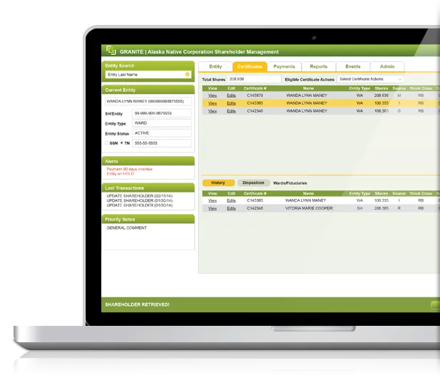 granite laptop admin